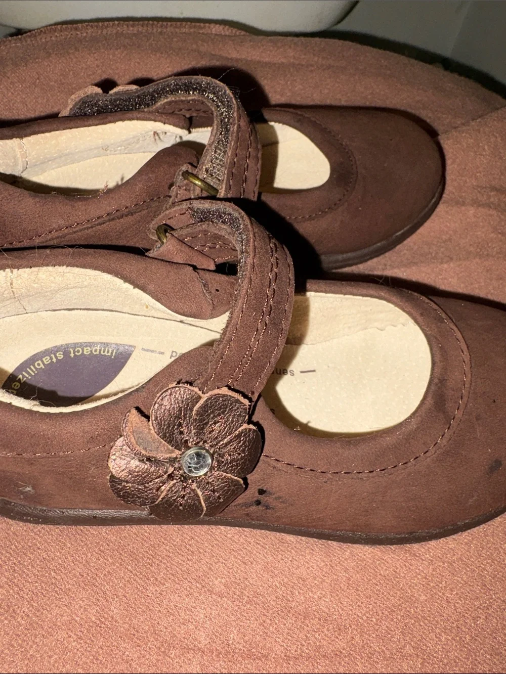 Stride Rite Girls' Brown Suede Mary Jane Shoes Sz 9.5